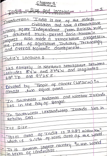 Class 9 Geography all chapters handwritten notes free pdf download 2023 - Image 2