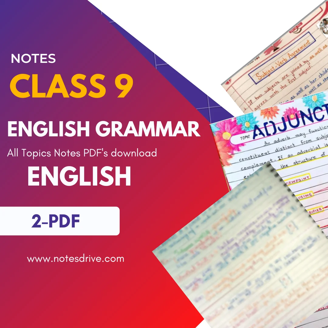 Class 9 English Grammar handwritten notes free pdf download 2023