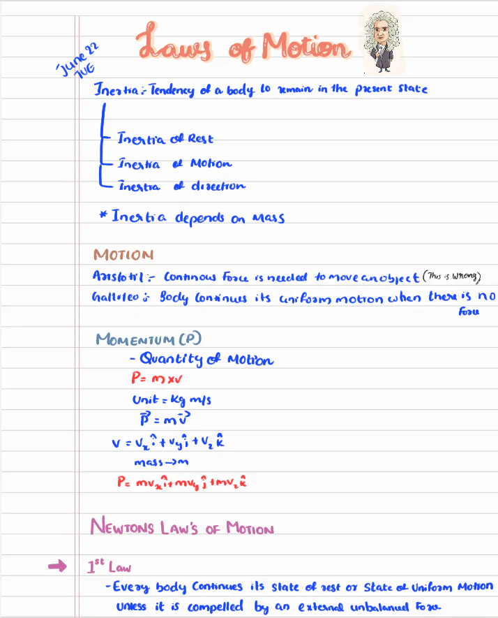 Class 11 Physics: Chapter 5: Laws of Motion , Best and Detailed Notes for JEE and NEET