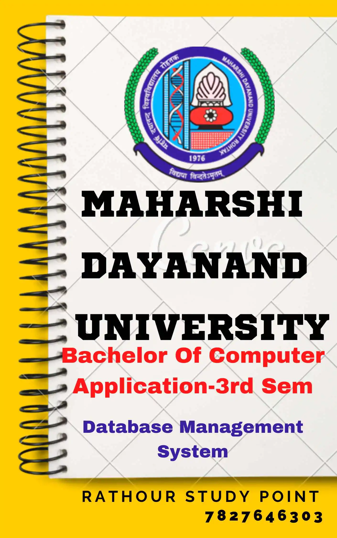 Maharshi Dayanand University | BCA 3rd Semester Database Management System Notes PDF - Complete Printable Notes