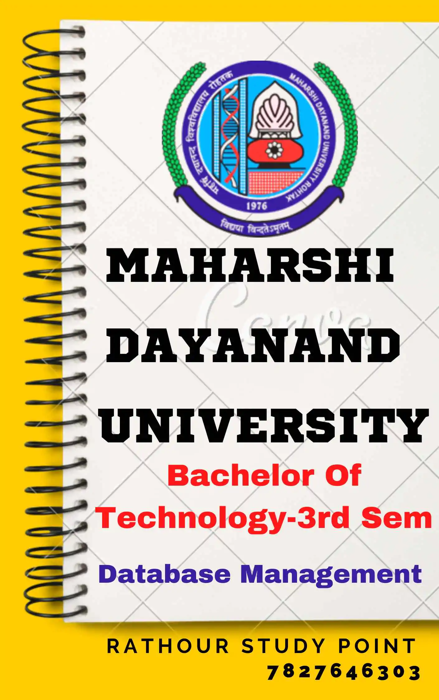 Maharshi Dayanand University | B.E/B.Tech 3rd Semester Database Management Notes PDF - Complete Printable Notes