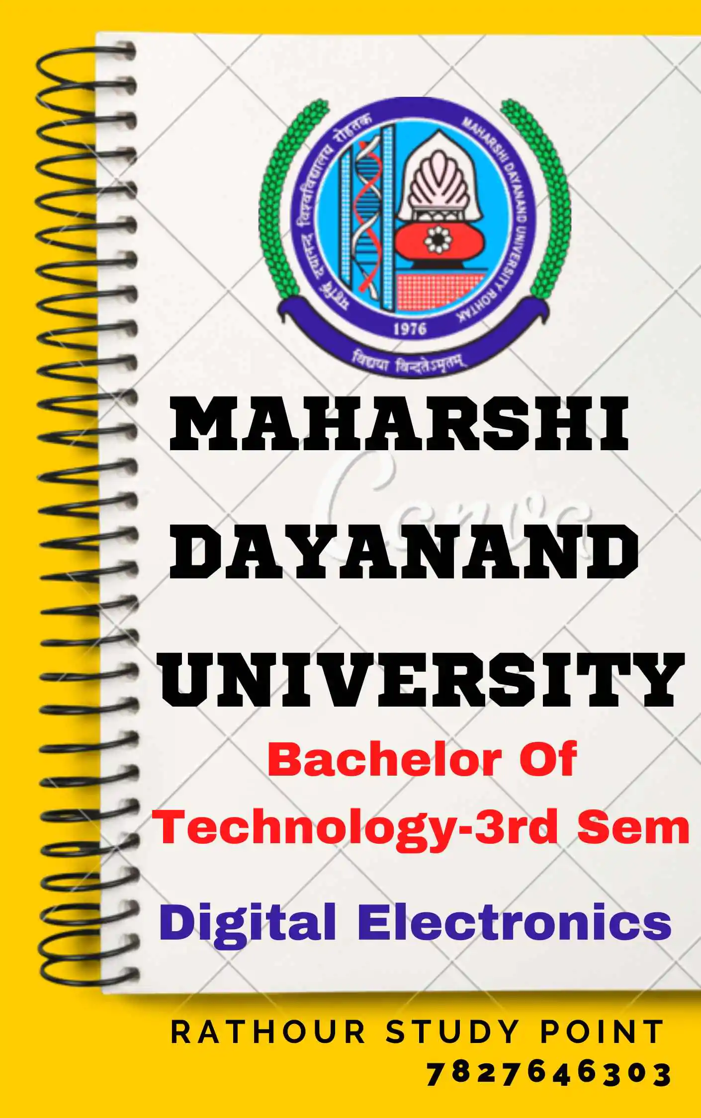 Maharshi Dayanand University | B.E/B.Tech 3rd Semester Digital Electronics Notes PDF - Complete Printable Notes