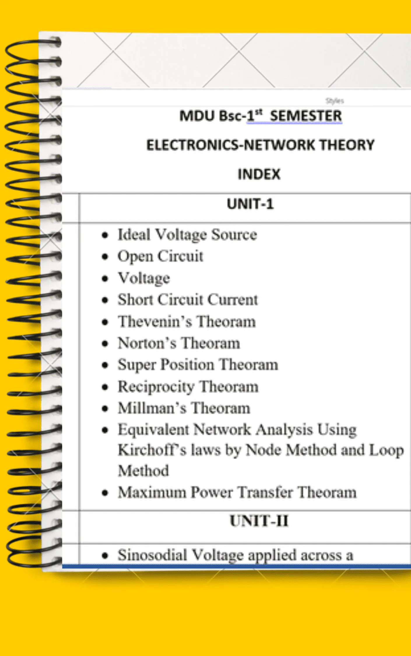 Maharshi Dayanand University | B.Sc. 1st Semester Network Theory Notes PDF - Complete Printable Notes - Image 2