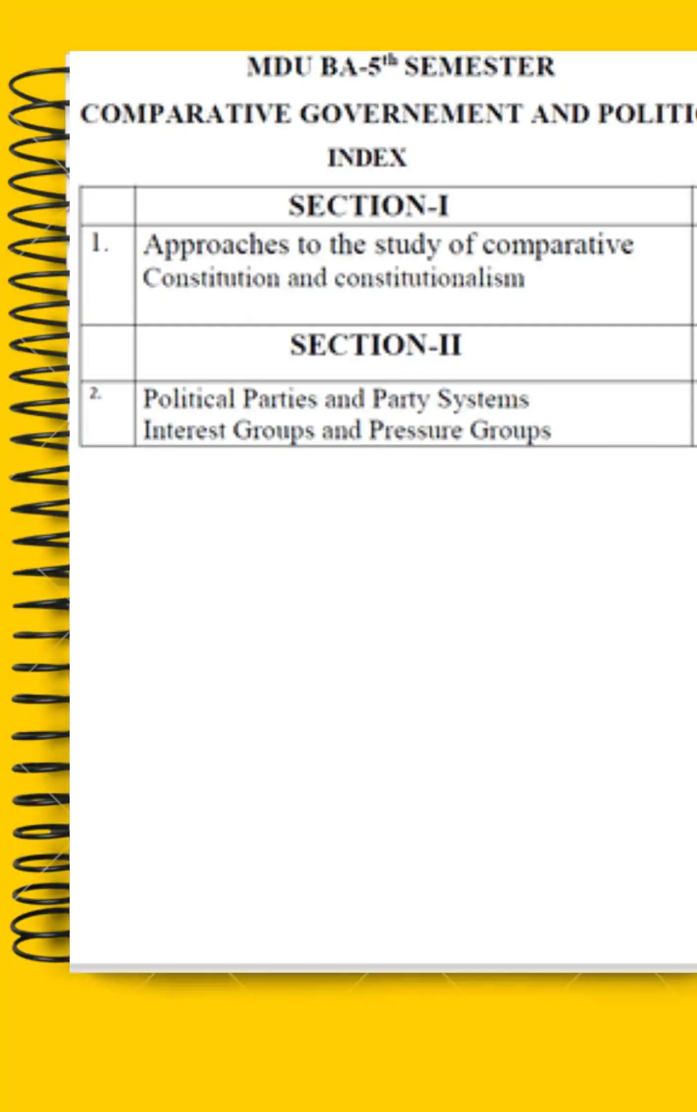 Maharshi Dayanand University | Political science notes for BA 5th Sem in English - Complete Printable Notes - Image 2