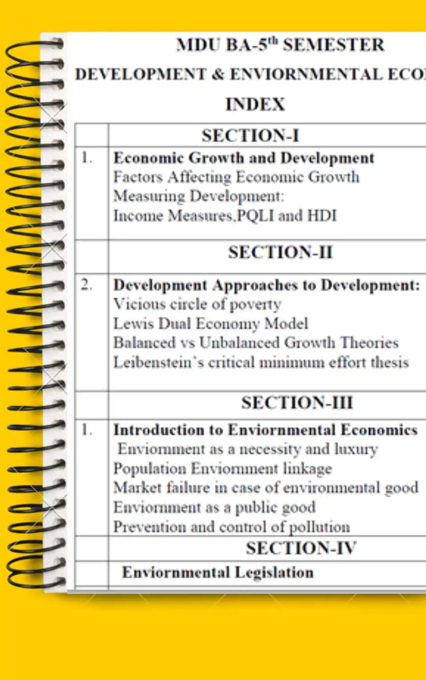 Maharshi Dayanand University| BA 5th Semester Economics Notes PDF - Complete Printable Notes - Image 2