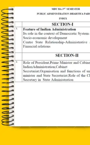 Maharshi Dayanand University| BA 3rd Semester Public Administration Notes PDF - Complete Printable Notes - Image 2