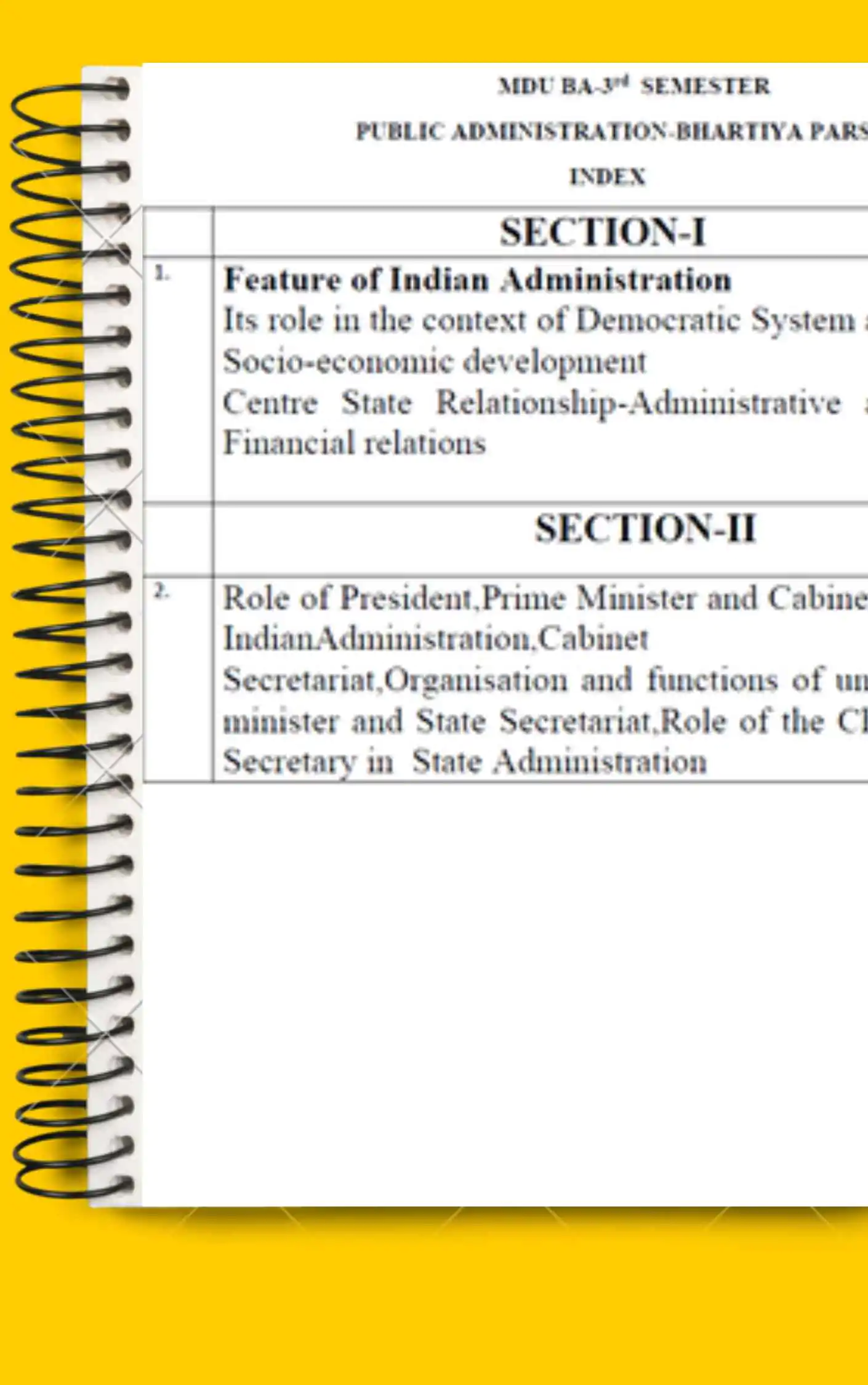 Maharshi Dayanand University| BA 3rd Semester Public Administration Notes PDF - Complete Printable Notes - Image 2