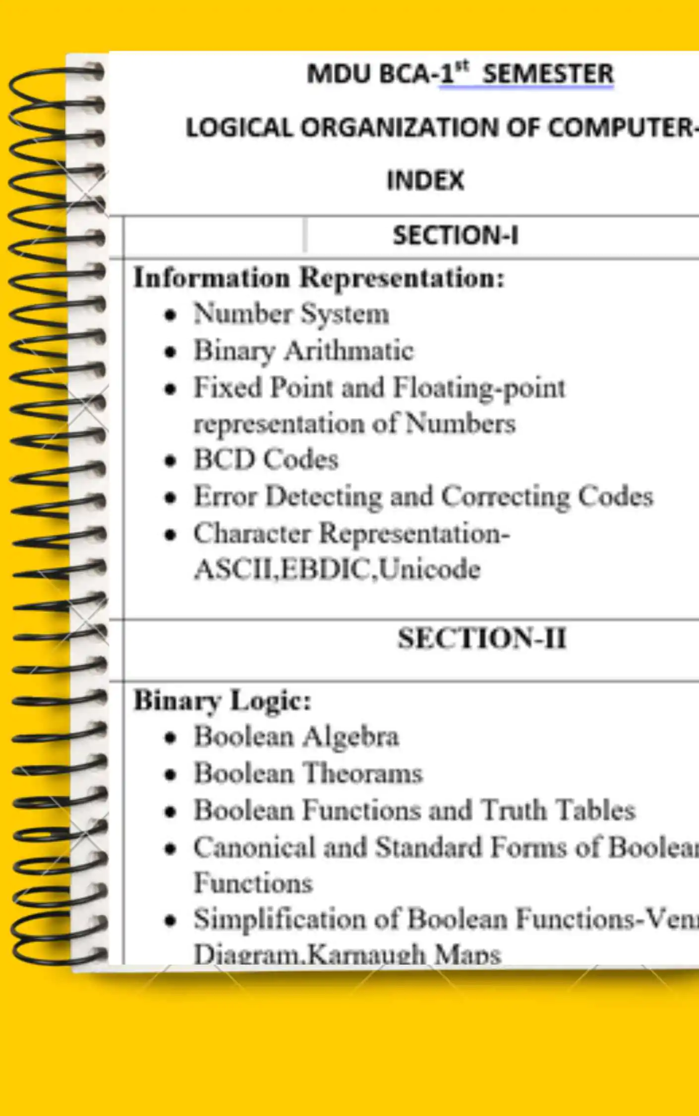 Maharshi Dayanand University | BCA 1st Semester Logical Organization of Computers-1 Notes PDF - Complete Printable Notes - Image 2