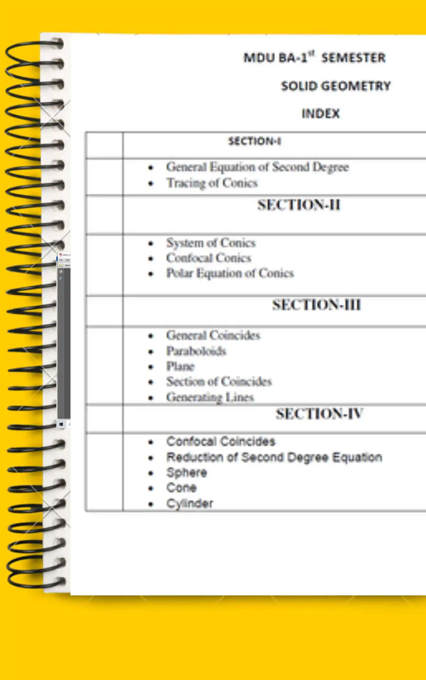 Solid Geometry Notes for BA 1st year in English - Maharshi Dayanand University | Complete Printable Notes - Image 2