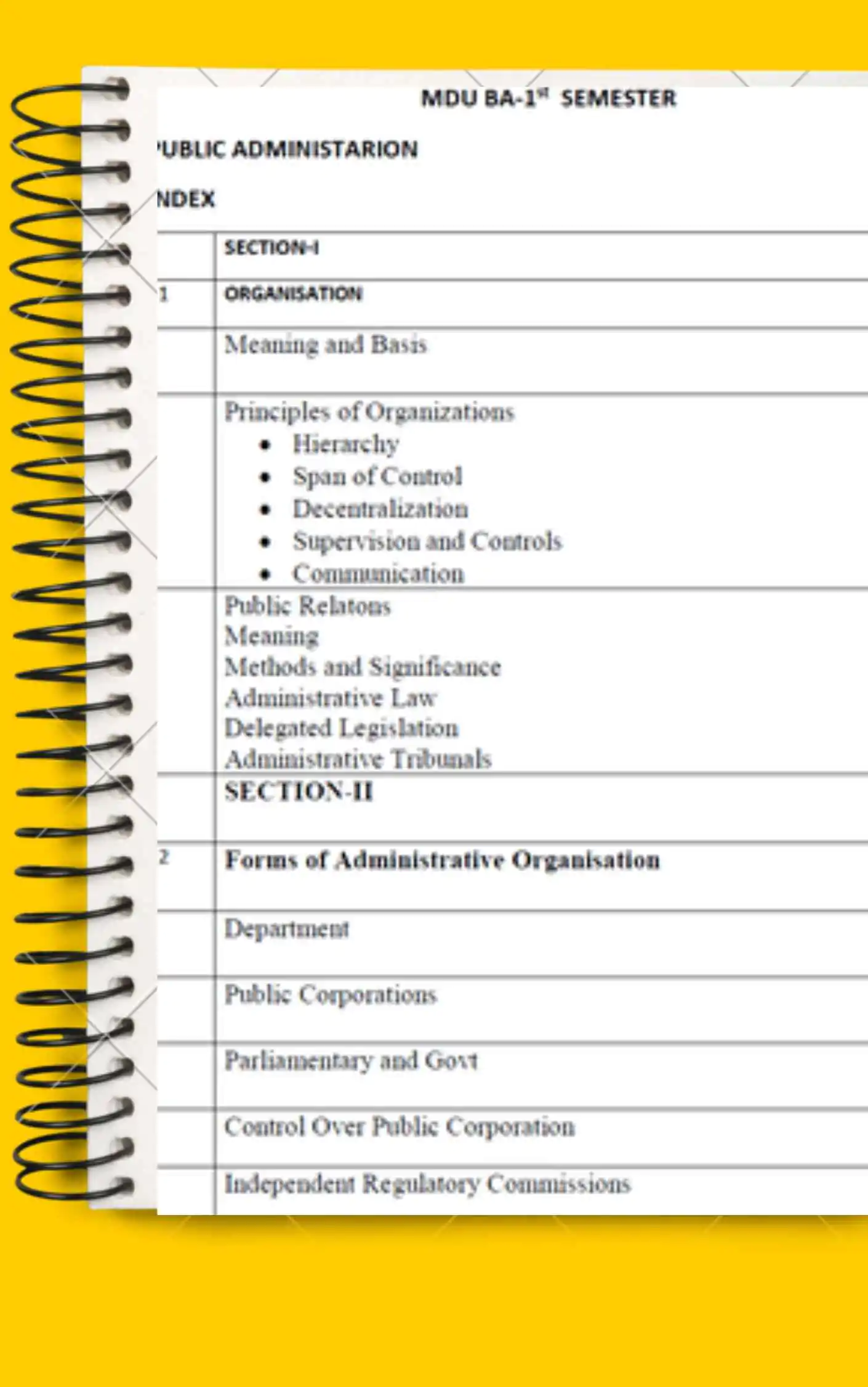 BA 1st Semester Public Administration Notes PDF - Complete Printable Notes - Image 2