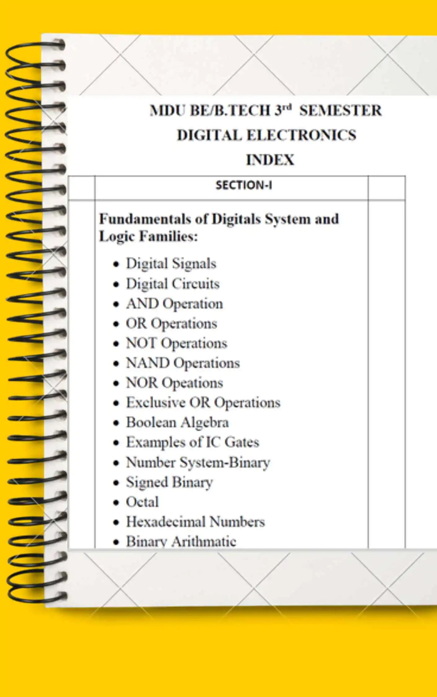 Maharshi Dayanand University | B.E/B.Tech 3rd Semester Digital Electronics Notes PDF - Complete Printable Notes - Image 2