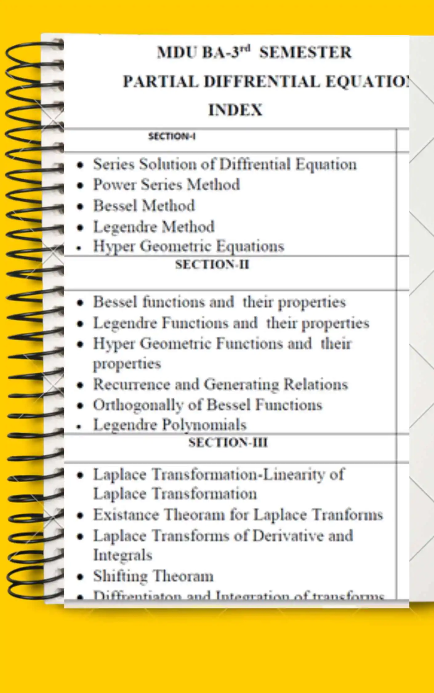 Partial Differential Equation Notes for BA Third Semester in English - Maharshi Dayanand University | Complete Printable Notes - Image 2