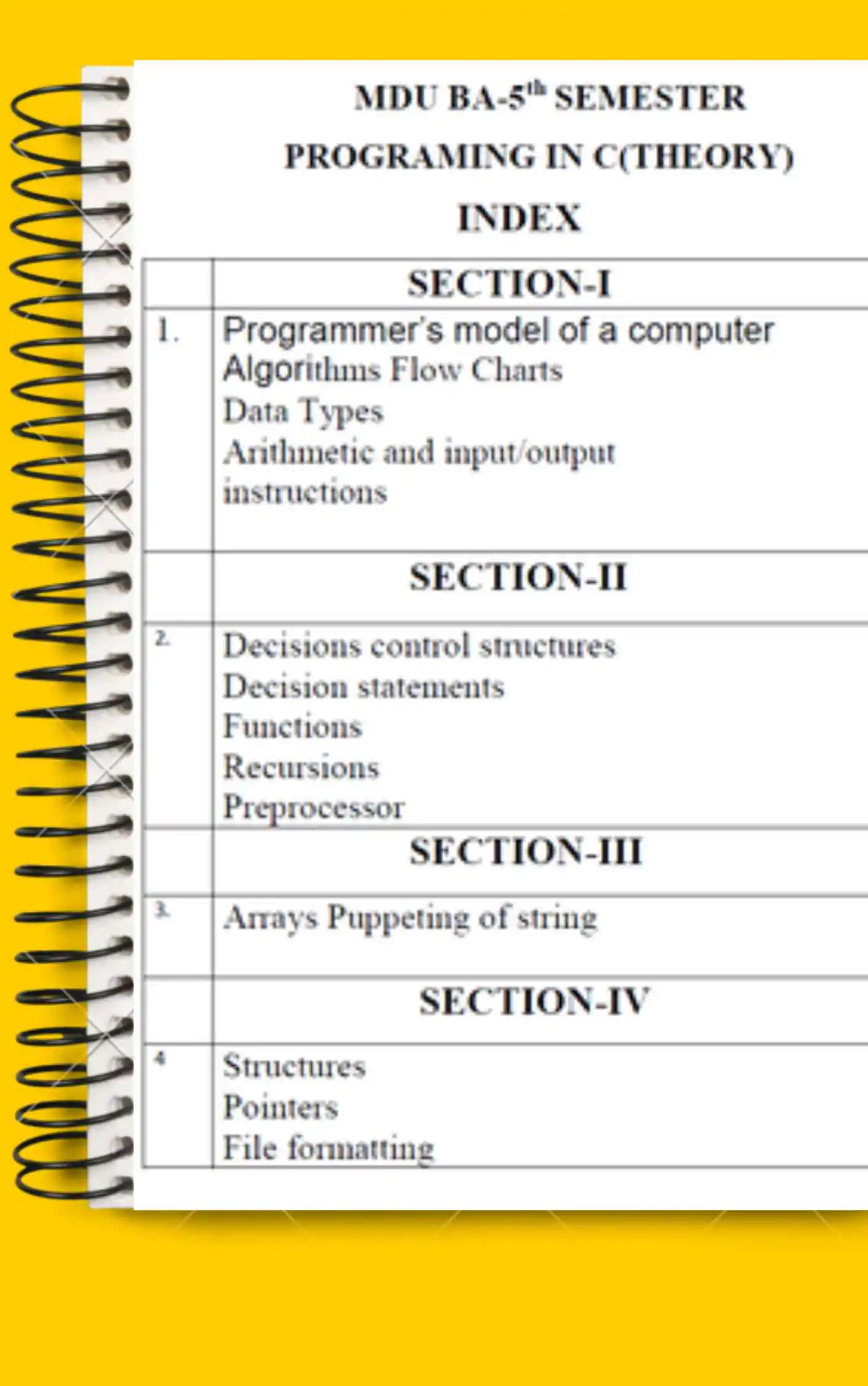 Maharshi Dayanand University | BA 5th Semester Programing Language in C Notes PDF - Complete Printable Notes - Image 2
