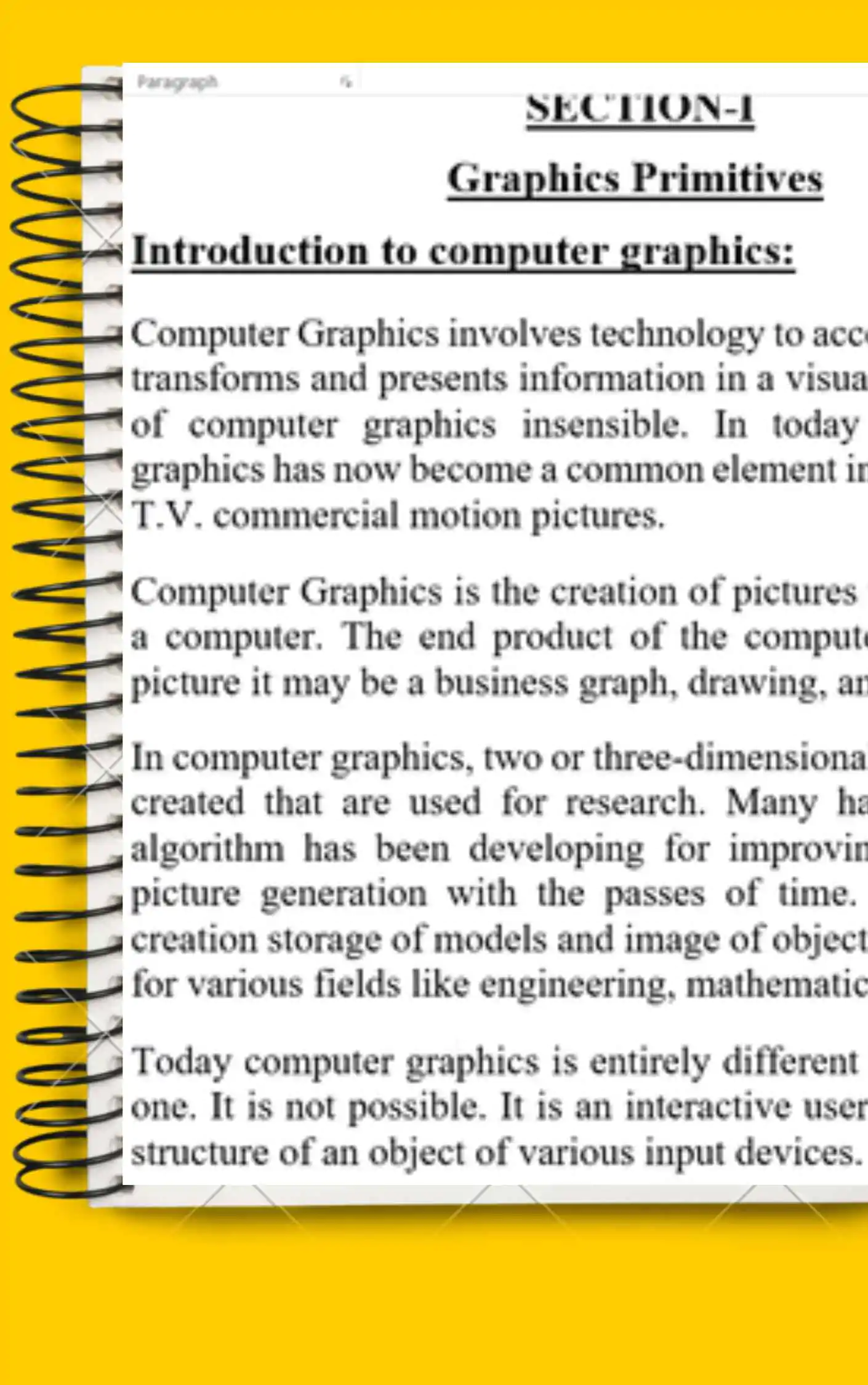 Maharshi Dayanand University | BCA 5th Semester Computer Graphics Notes PDF - Complete Printable Notes - Image 3