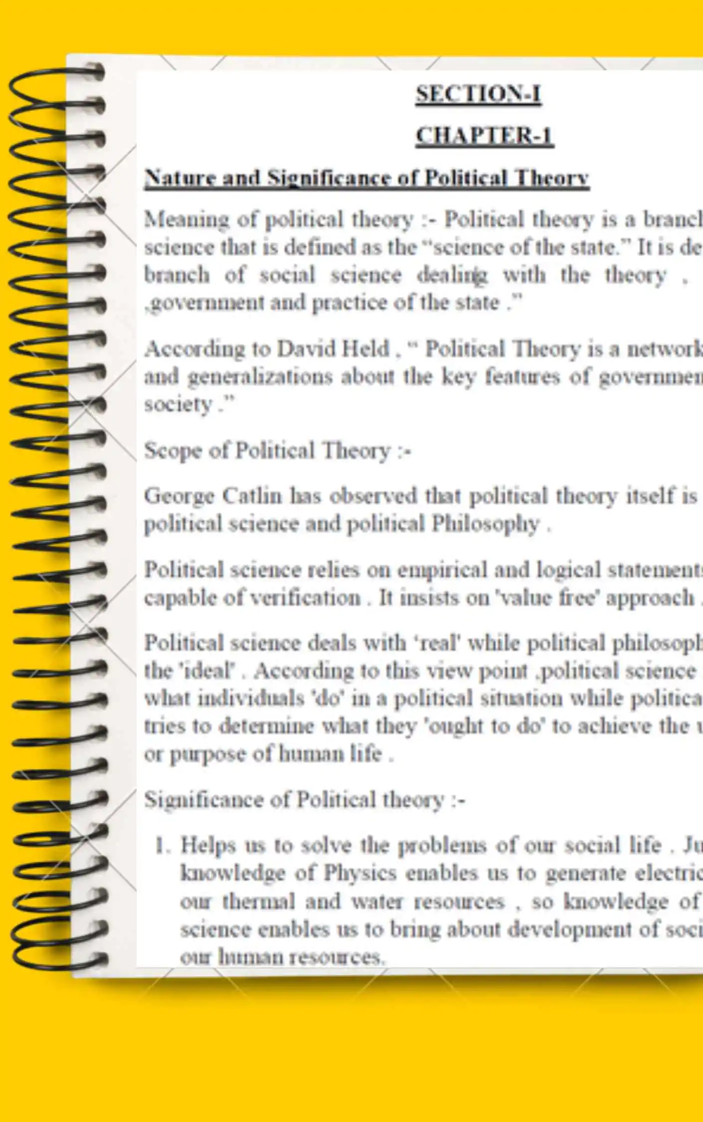 Political science notes for BA 1st year in English - Complete Printable Notes - Image 3