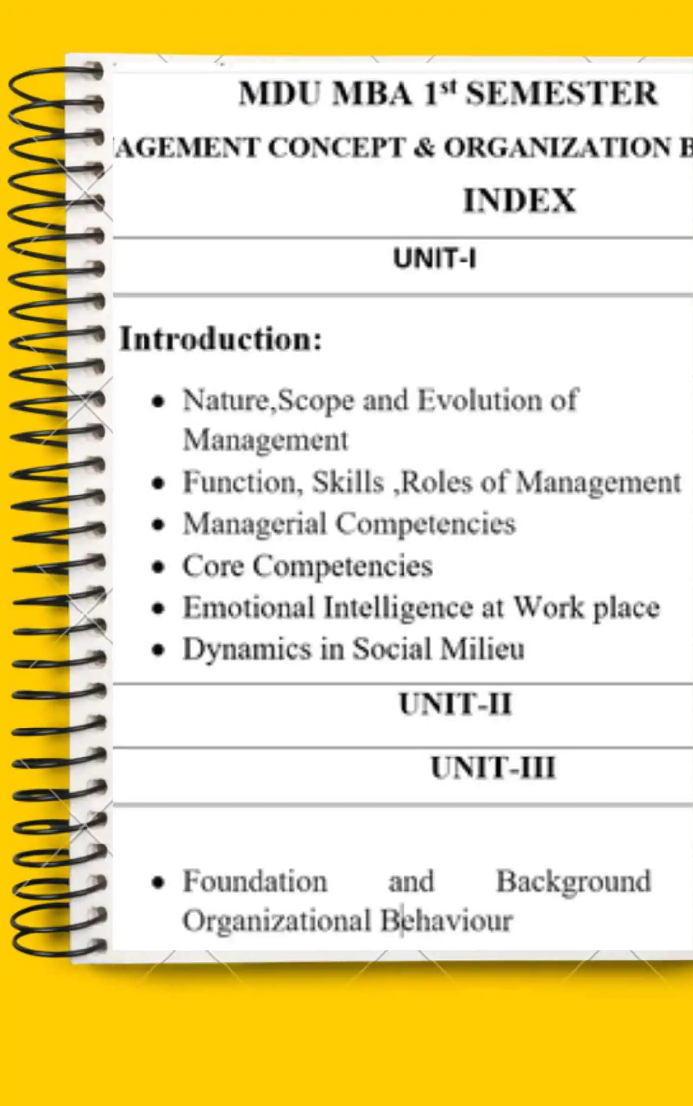 Maharshi Dayanand University | MBA 1st Semester Management Concept & Organizational Behaviour Notes PDF - Complete Printable Notes - Image 2