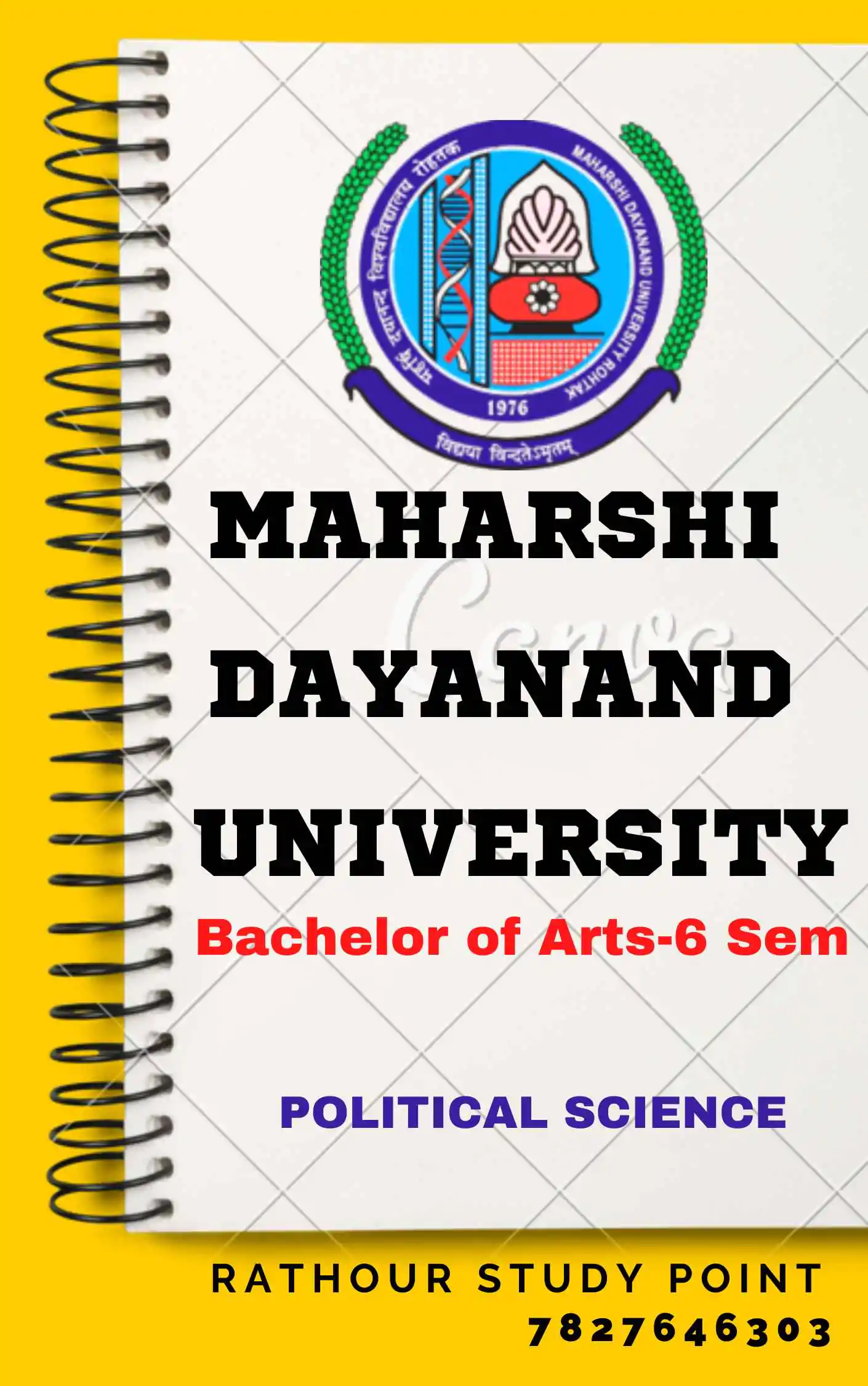 Maharshi Dayanand University | Political Science notes for BA 6h Sem in English - Complete Printable Notes