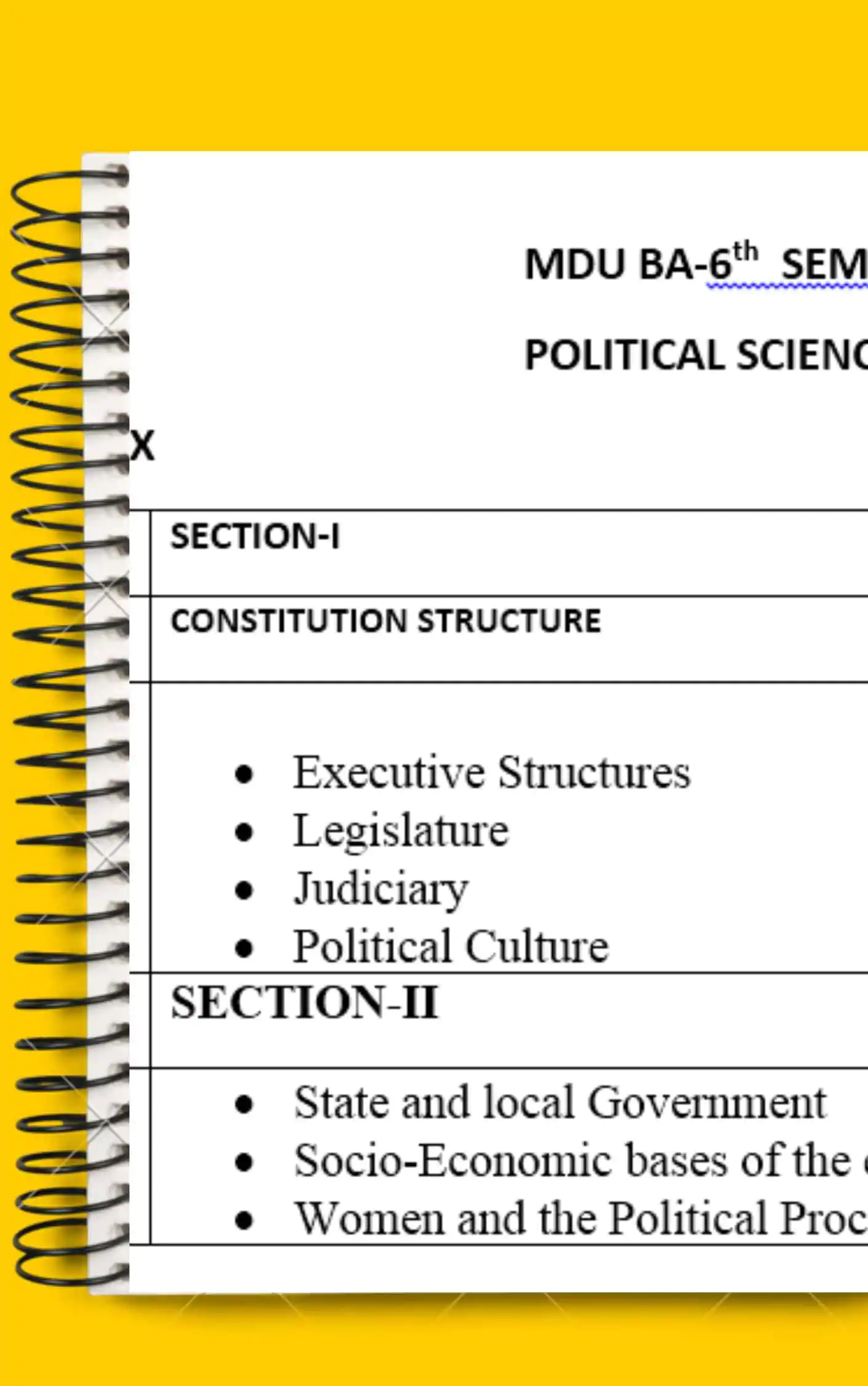 Maharshi Dayanand University | Political Science notes for BA 6h Sem in English - Complete Printable Notes - Image 2