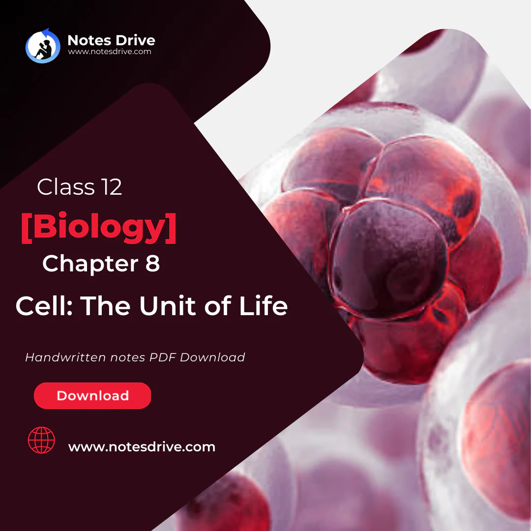 Class 11 Biology Chapter 8 Cell: The Unit of Life handwritten notes pdf download 2023