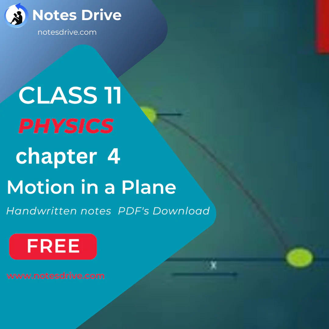 Class 11 Physics Chapter 4 Motion in a Plane handwritten notes pdf download 2023