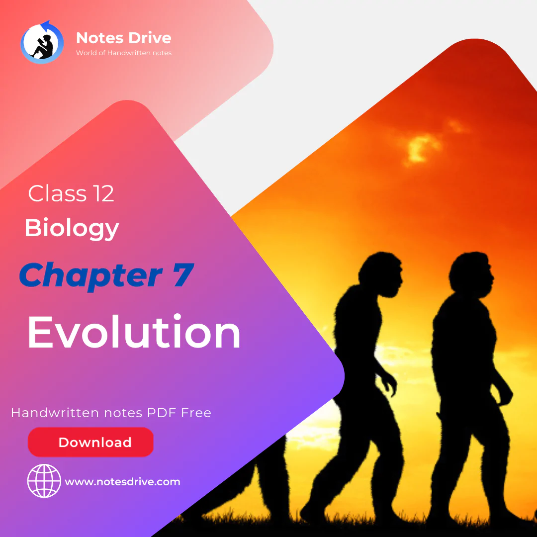 Class 12 Biology Chapter 7 Evolution handwritten notes pdf download 2023