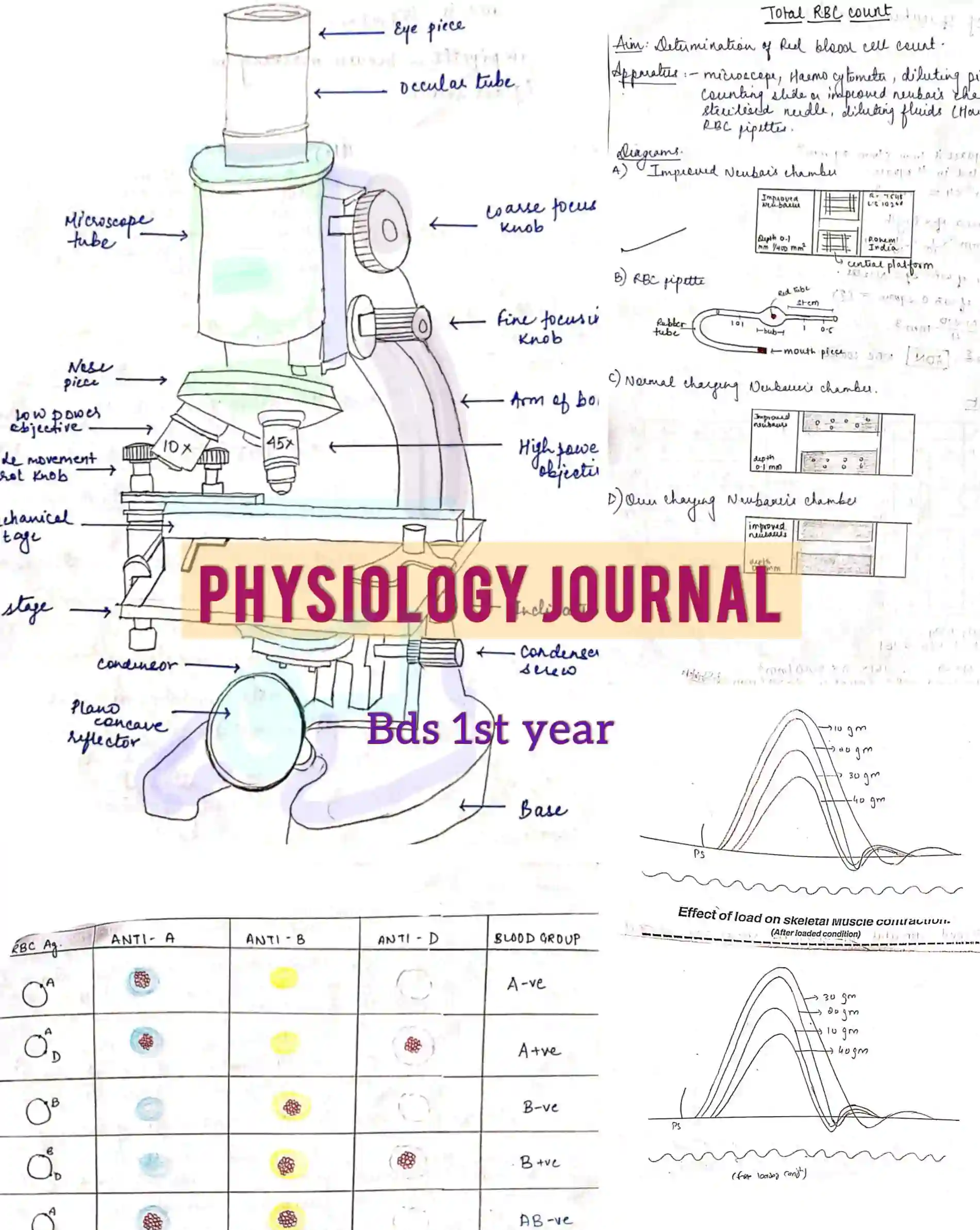 BDS 1st year COMPLETE PHYSIOLOGY practical journal/record book pdf