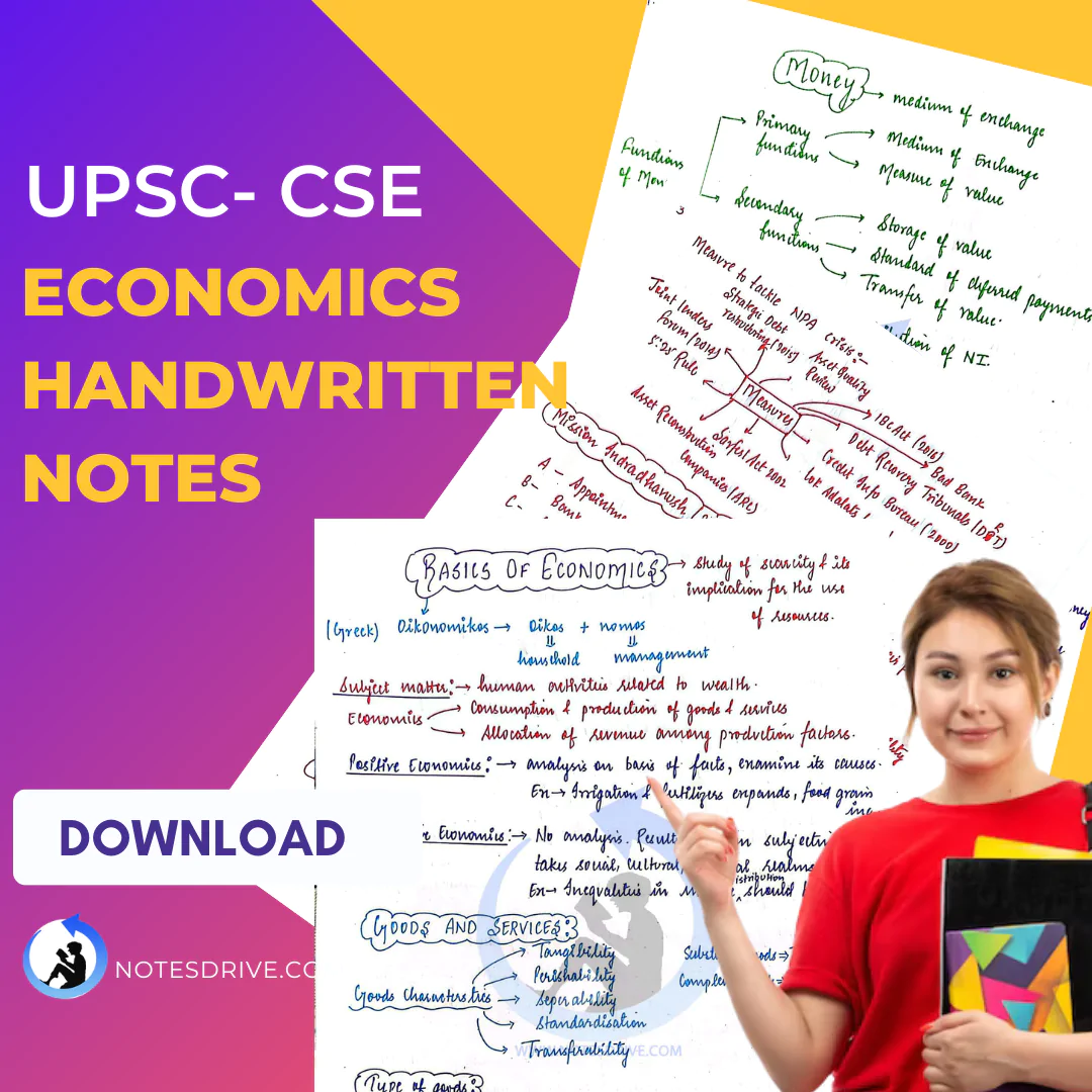 Indian Economy Full Handwritten Notes in english for upsc