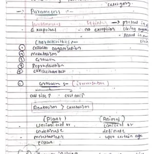 Living world class 11th Biology Neet hand written notes