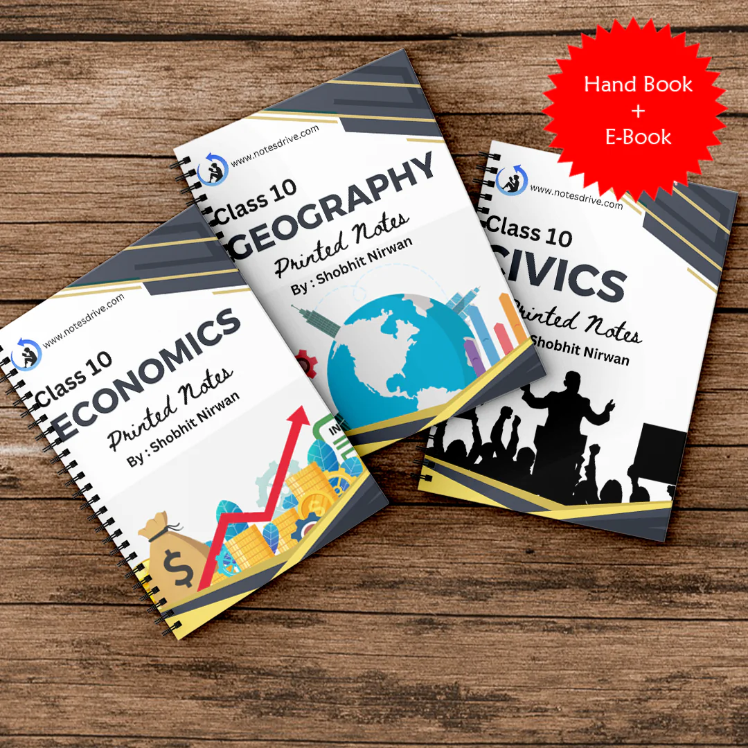 class 10 Civics, Geography, and Economics Combo Printed Notes (with Spiral Binding)