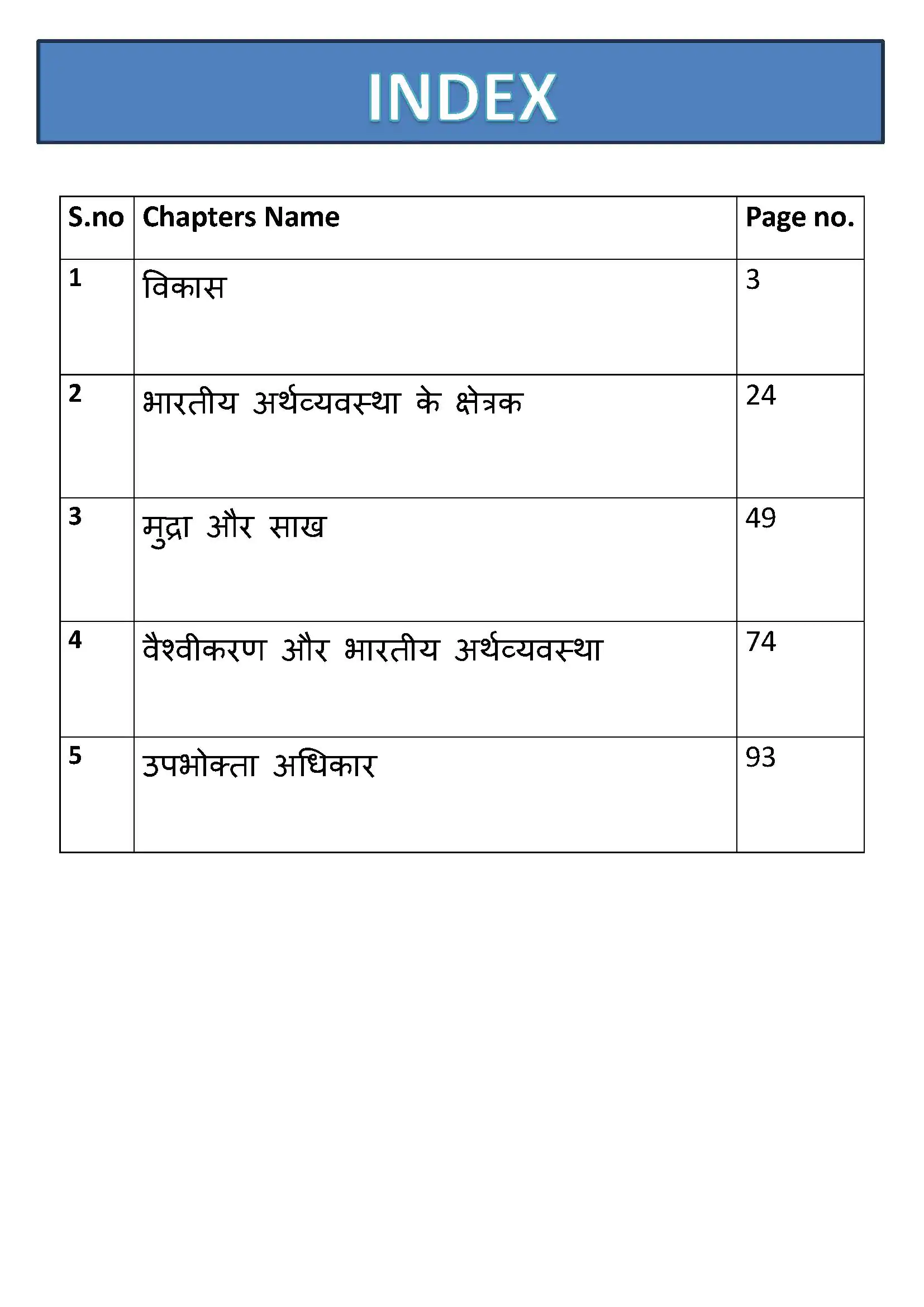 Class 10 arthsastra ( Economics ) Hindi medium PDF Notes with NCERT Solution - Image 2