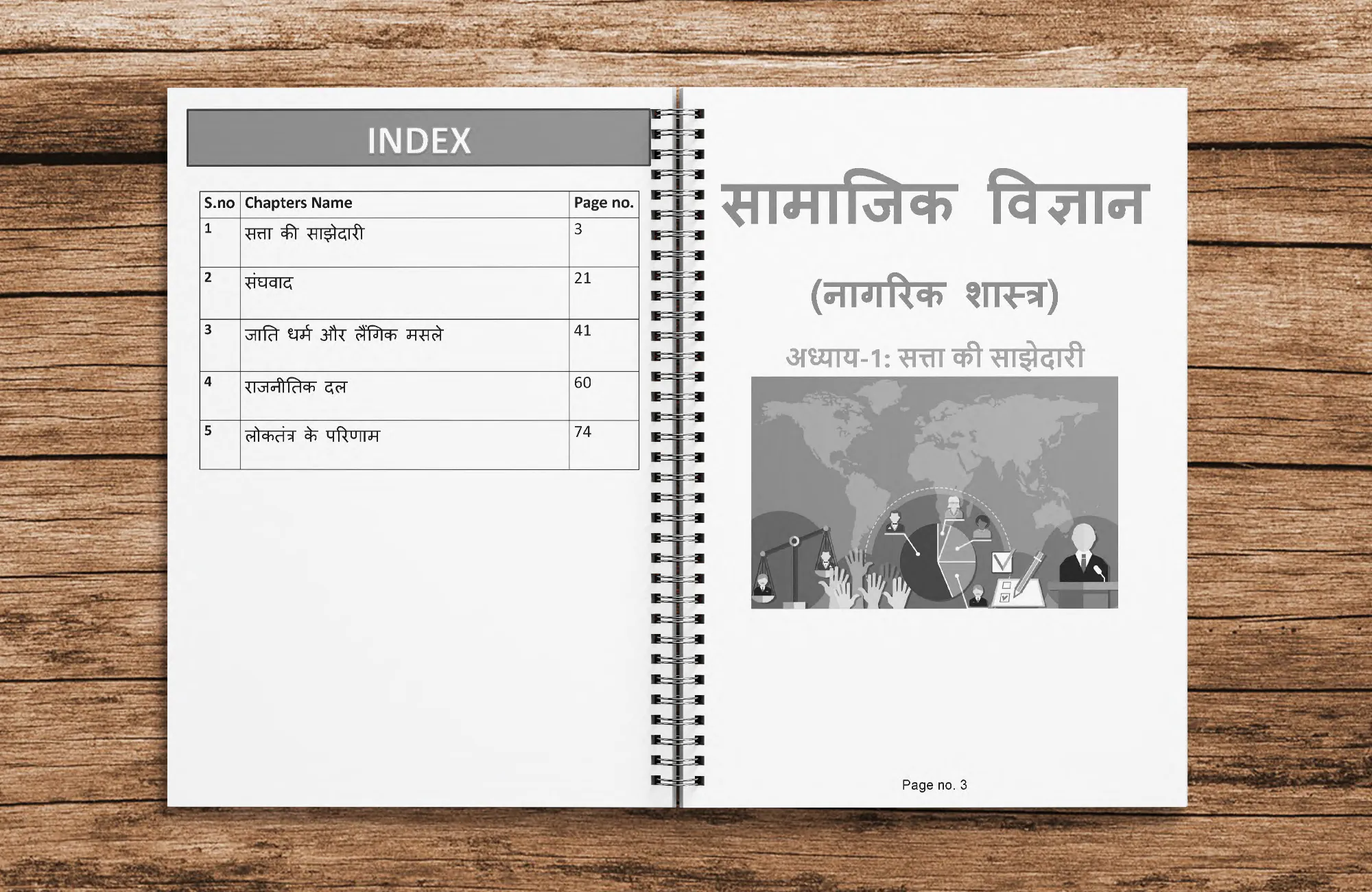 class 10 rajniti (Political Science ) Hindi Medium Printed Notes (with wiro Binding) - Image 2