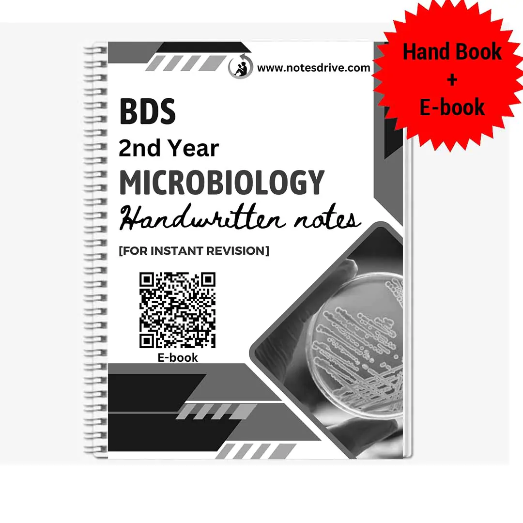BDS 2nd year MICROBIOLOGY Handwritten Revision PRINTED notes for University exams 💯 (Spiral Binded)