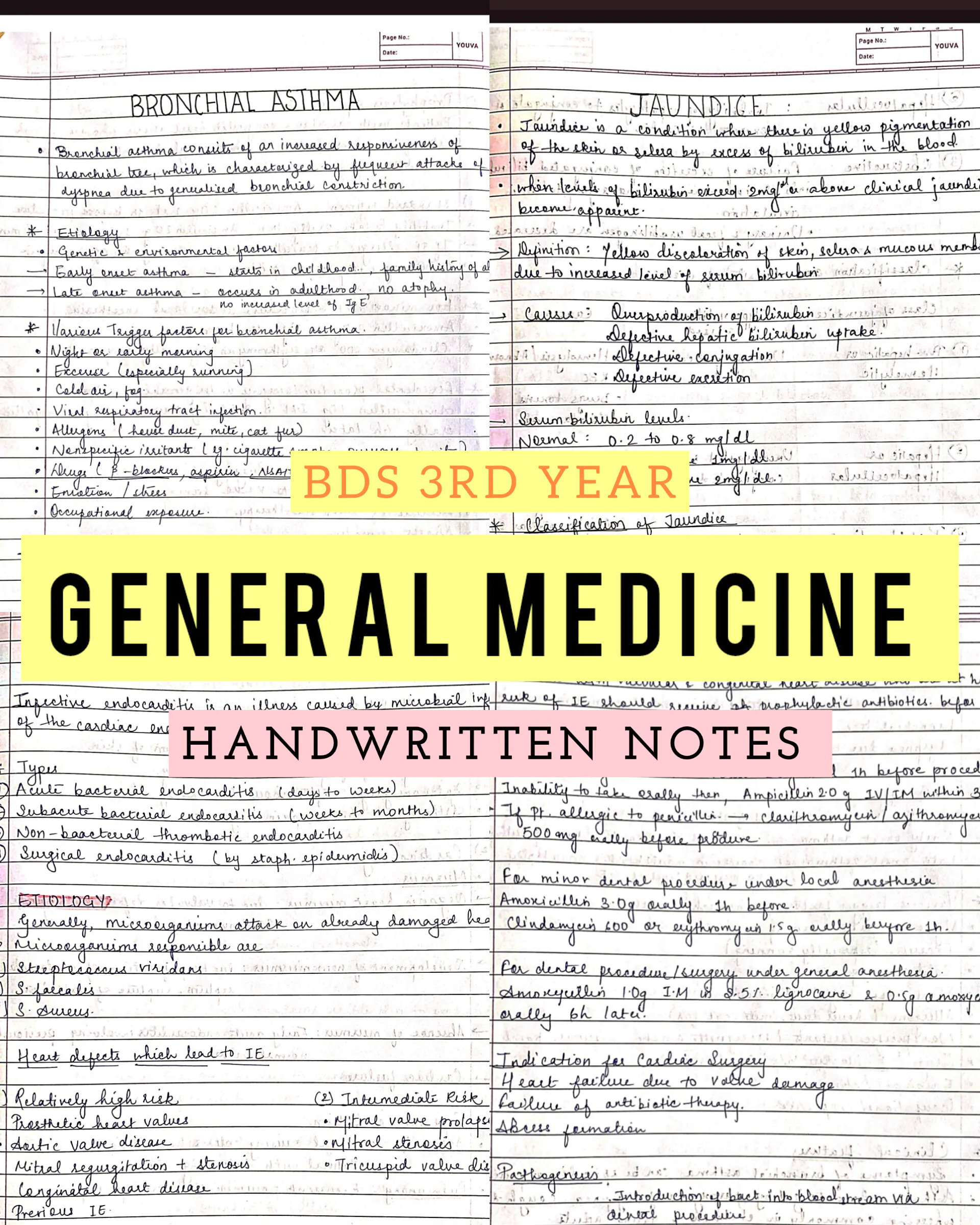 BDS 3rd year ALL SUBJECTS handwritten notes of GENERAL SURGERY, GENERAL MEDICINE and ORAL PATHOLOGY. Revision notes for University exams 💯 PDF - Image 2