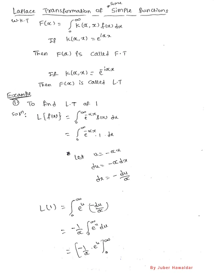 Laplace Transforms (Properties of Laplace Transforms) With Solved Examples PDF Download by Dr. Juber Hawaldar (JH) - Image 3