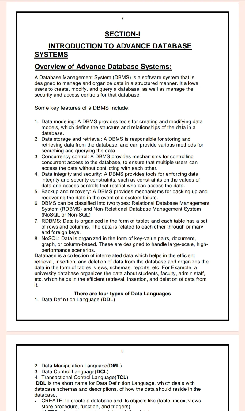 Maharshi Dayanand University | MCA 2nd Semester Advance Database System & Datawarehouse Notes in English - Complete Printable Notes - Image 7