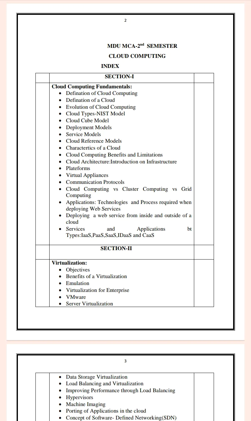 Maharshi Dayanand University | MCA 2nd Semester Cloud Computing Notes in English - Complete Printable Notes - Image 2
