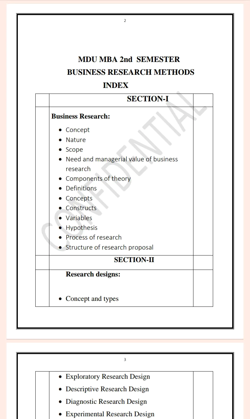 Maharshi Dayanand University | MBA 2nd Semester Business Research Methods Notes PDF - Complete Printable Notes Notes PDF - Image 2