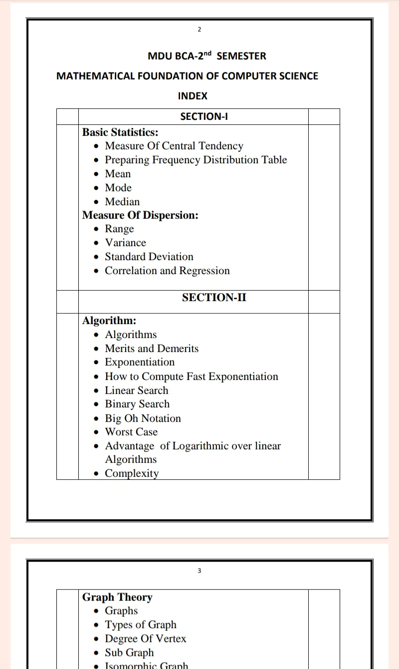 Maharshi Dayanand University | BCA 2nd Semester Mathematical Foundation of Computers Notes in English - Complete Printable Notes - Image 2