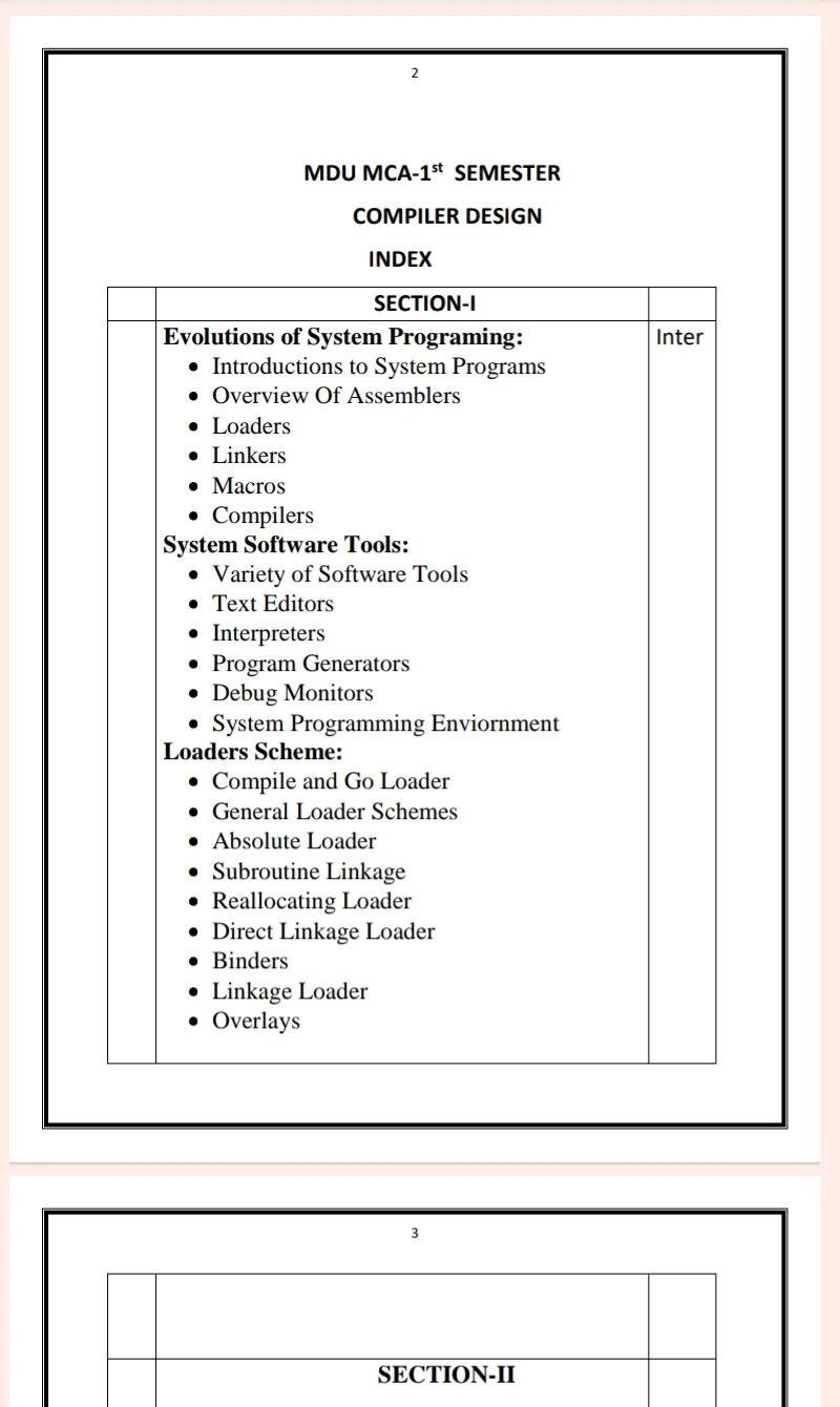 Maharshi Dayanand University | MCA 1st Semester Compiler Design Notes in English - Complete Printable Notes - Image 2