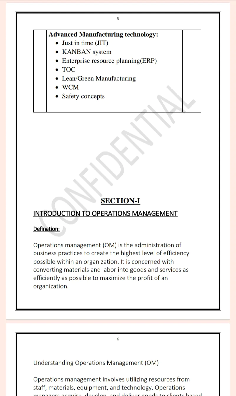 Maharshi Dayanand University | MBA 1st Semester Operation Management Notes PDF - Complete Printable Notes Notes PDF - Complete Printable Notes - Image 5