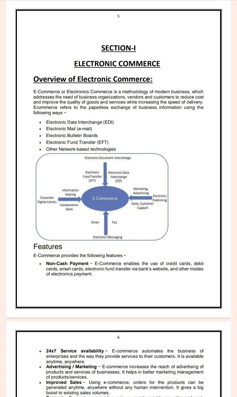 Maharshi Dayanand University | BCA 6th Semester E-Commerce Notes in English - Complete Printable Notes - Image 5