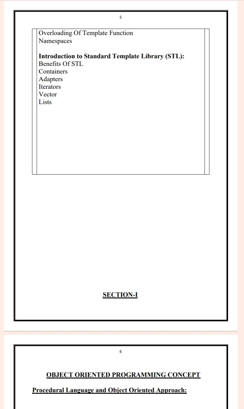 MDU Msc 2nd Semester Object Oriented Programming Using C++ Notes PDF - Complete Printable Notes - Image 5