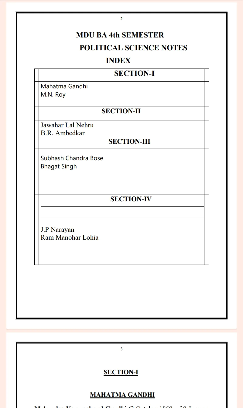 Maharshi Dayanand University| BA 4th Semester Political Science Notes PDF - Complete Printable Notes - Image 2