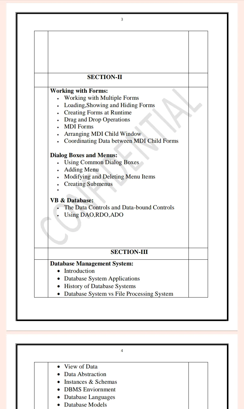MDU | MCA 1st Semester Bridge Course Visual Basic and Database Notes in English - Complete Printable Notes - Image 3