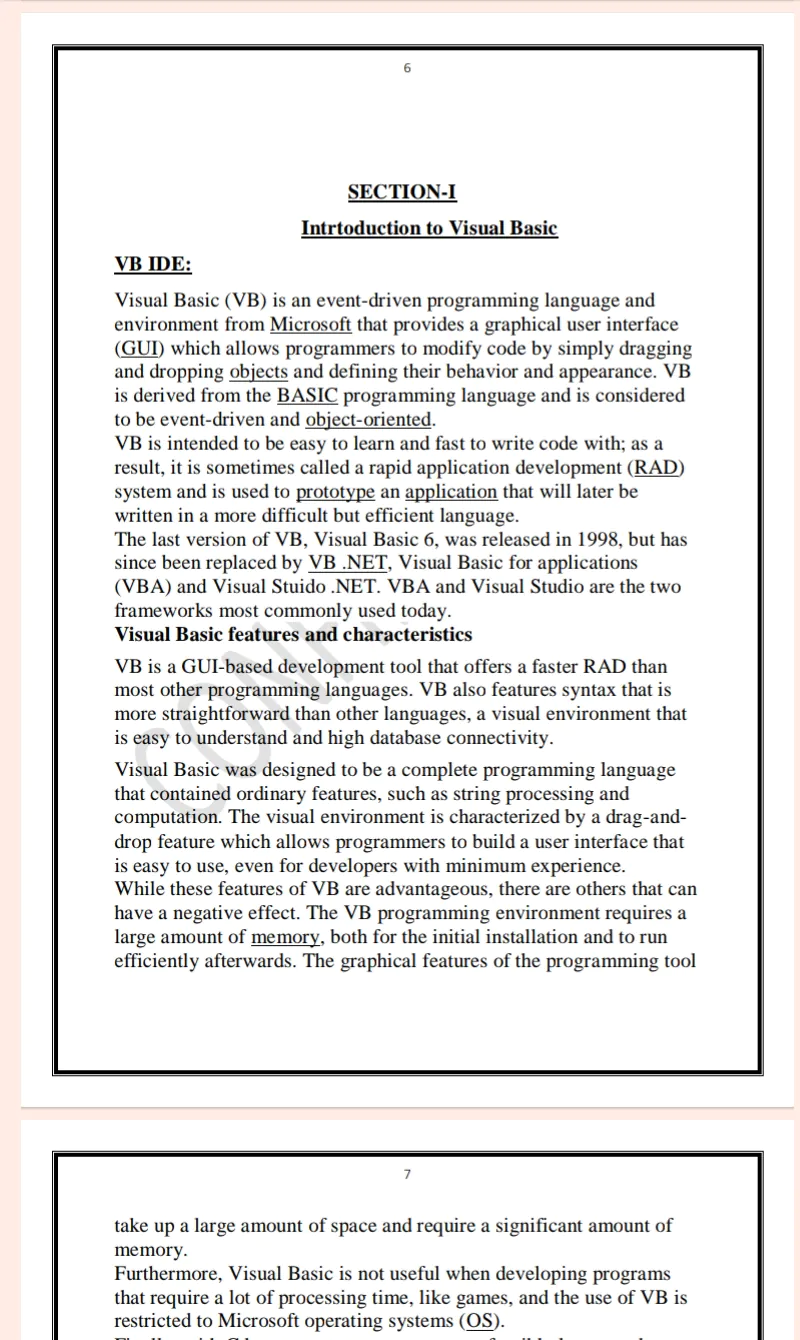 MDU | MCA 1st Semester Bridge Course Visual Basic and Database Notes in English - Complete Printable Notes - Image 6