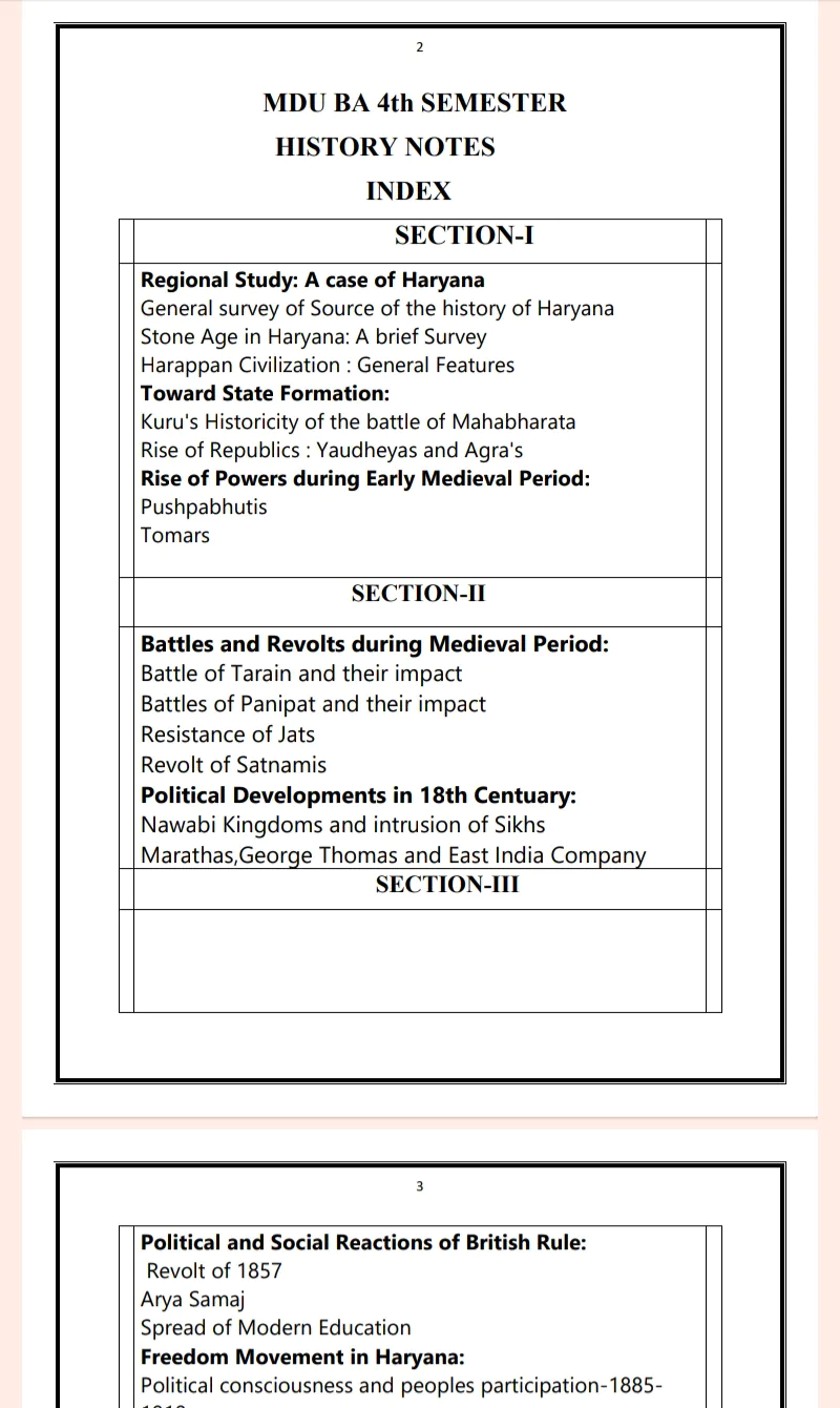Maharshi Dayanand University| BA 4th Semester History Notes PDF - Complete Printable Notes - Image 2