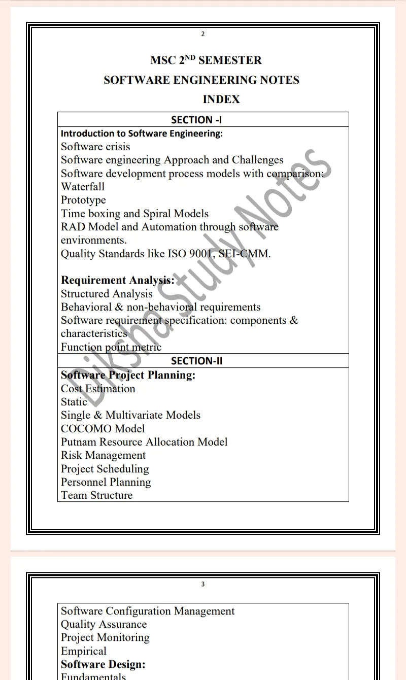 MDU Msc 2nd Semester Software Engineering Notes PDF - Image 2