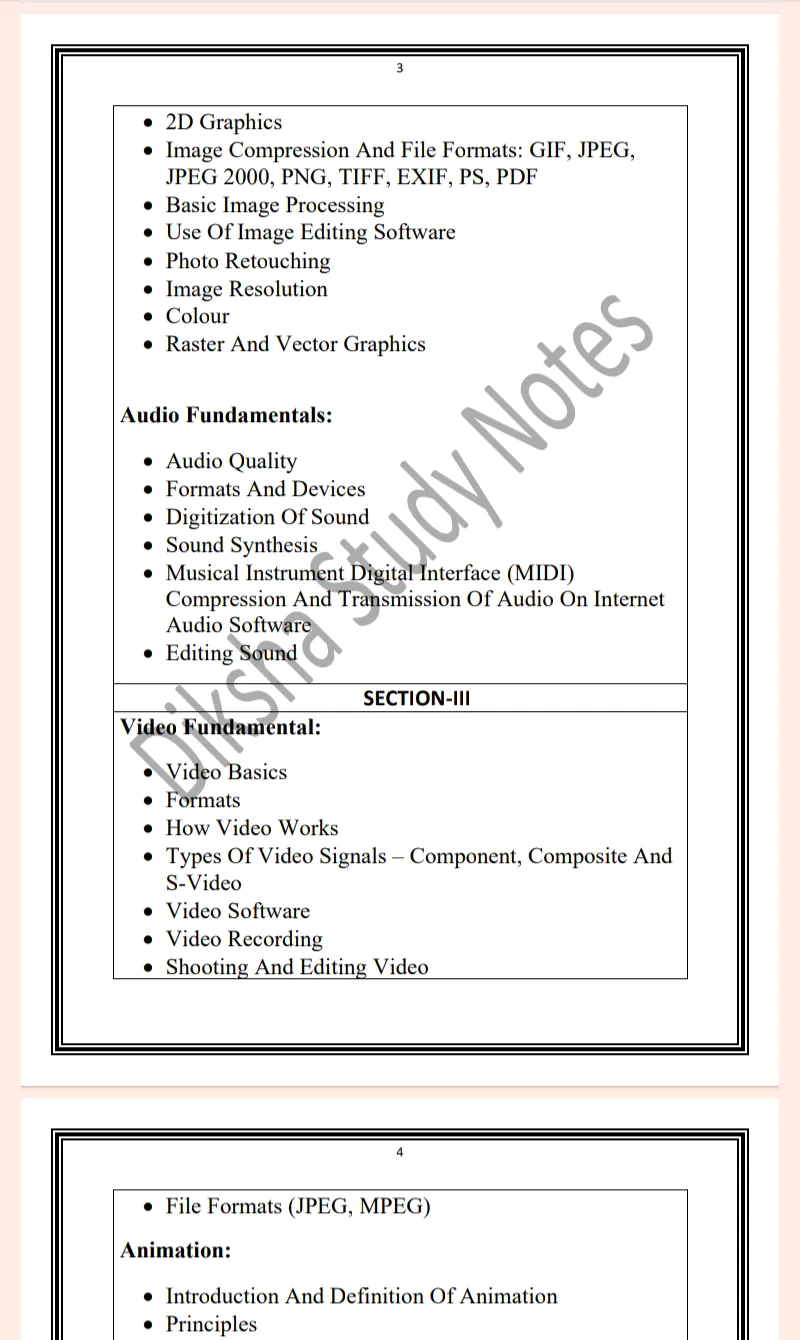 MDU Msc 2nd Semester Multimedia and Animation Notes PDF - Image 3
