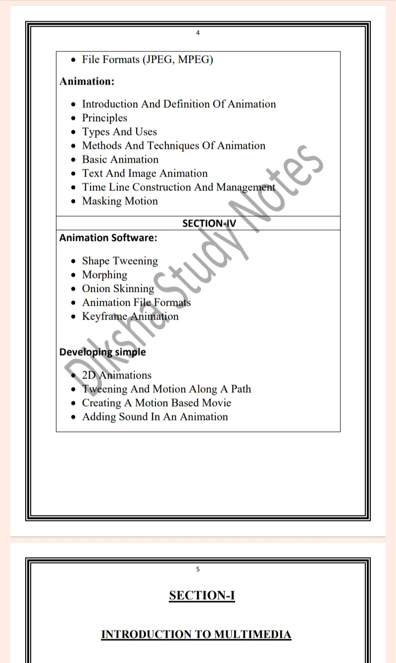 MDU Msc 2nd Semester Multimedia and Animation Notes PDF - Image 4