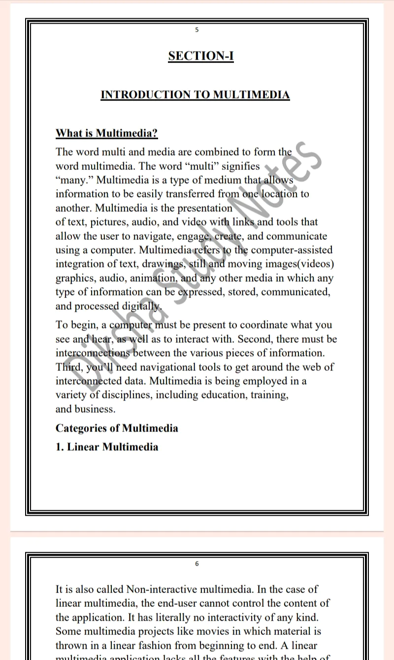 MDU Msc 2nd Semester Multimedia and Animation Notes PDF - Image 5